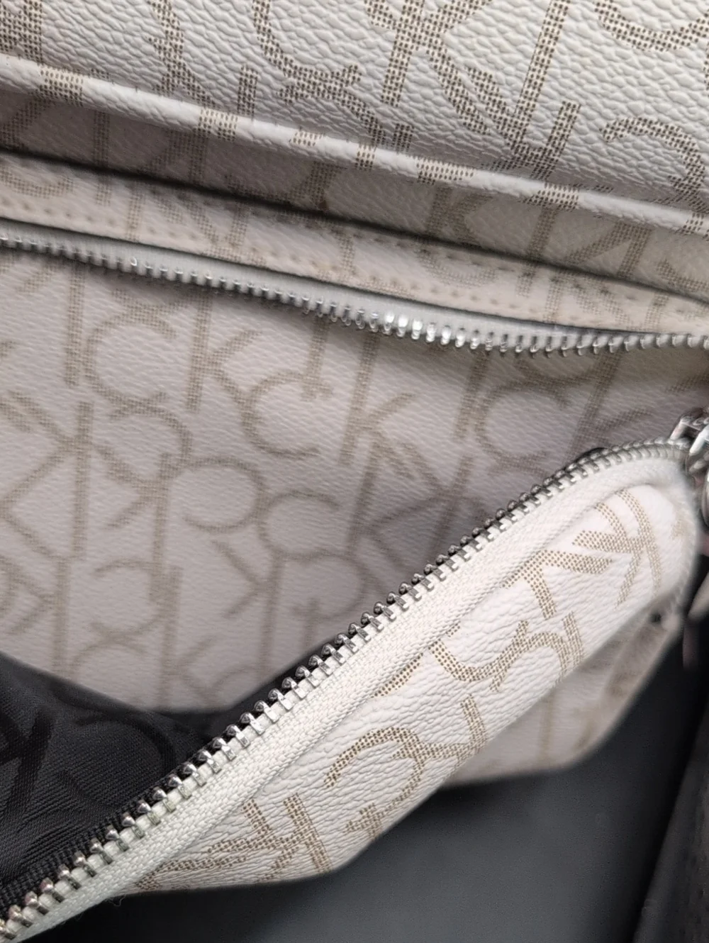Calvin Klein Blush Pink Leather Monogram Logo Backpack Luggage Bag